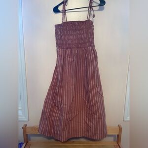a new day Rust and White Smocked Dress NWOT